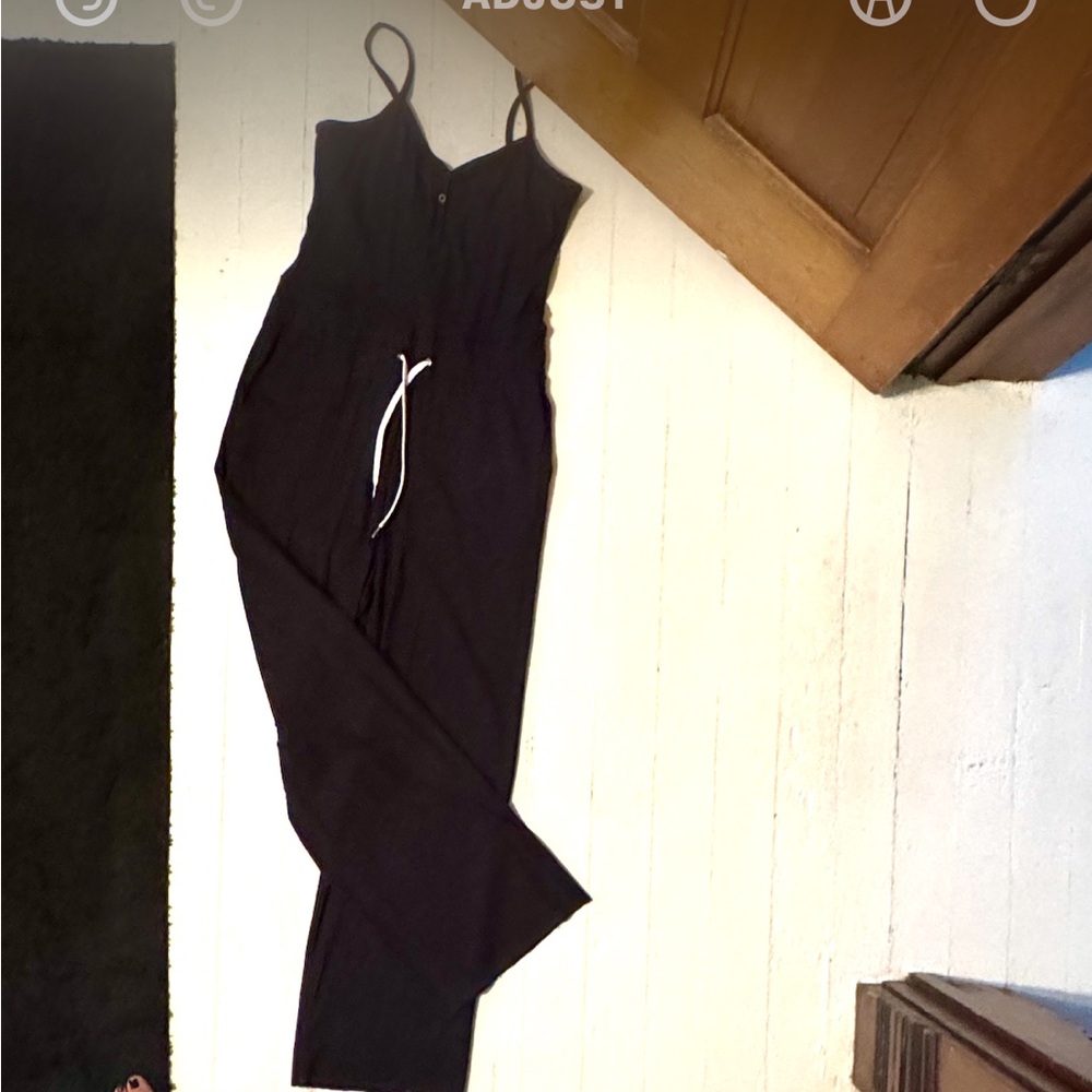 Vuori Navy Blue  Jumpsuit with White Drawstring